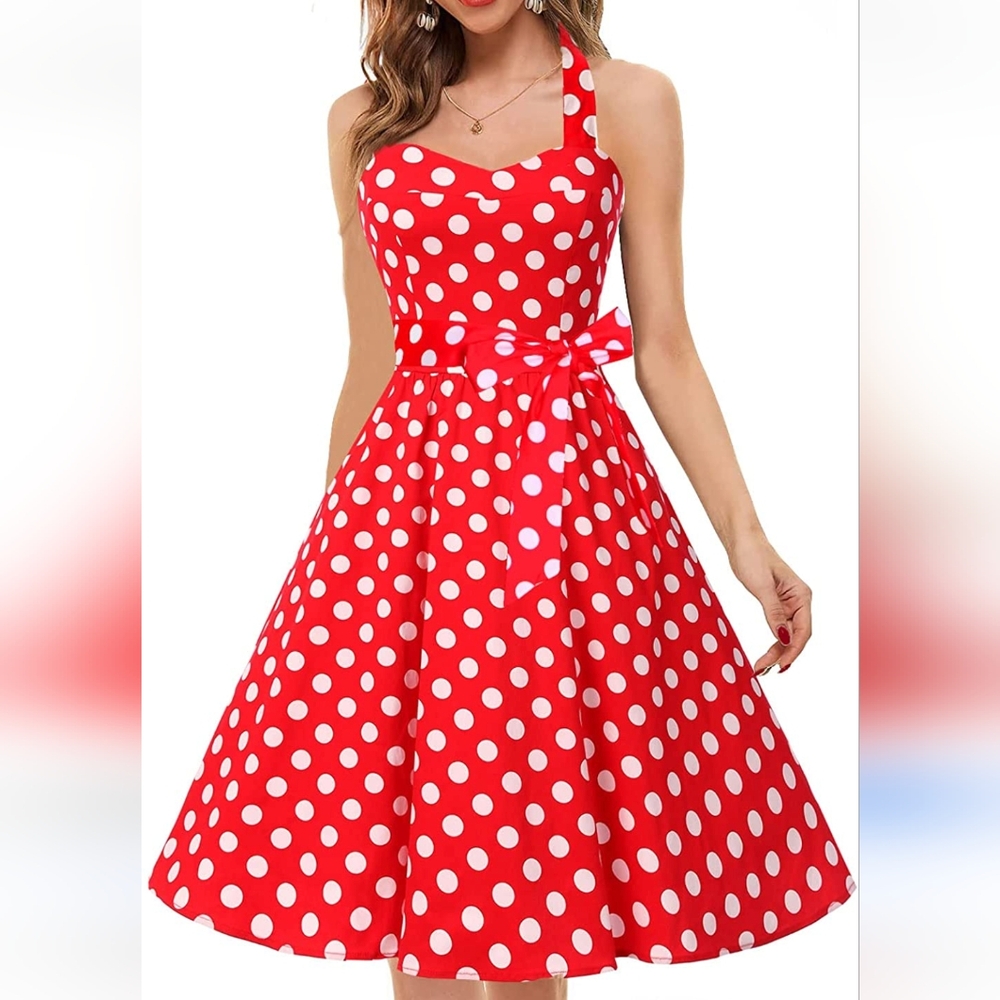 Vintage red polka dot swing dress- Topdress Minnie Mouse-Halloween costume